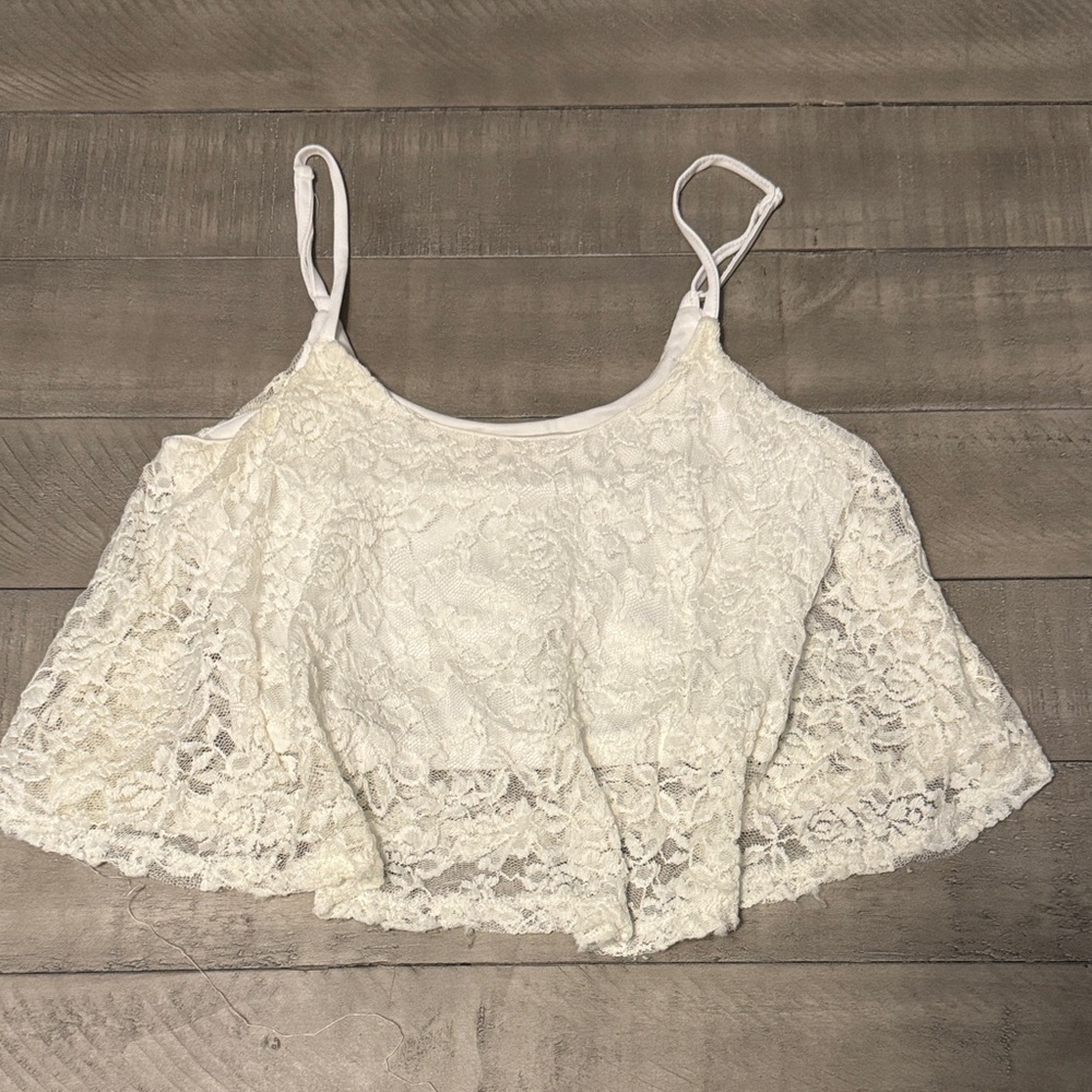 Iris Floral Lace Camisole in White